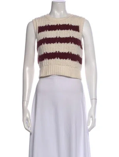 Pre-owned Ba&sh Striped Crew Neck Sweater In Neutral