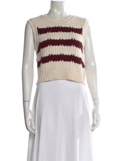 Pre-owned Ba&sh Striped Crew Neck Sweater In Neutral