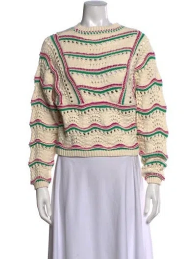 Pre-owned Ba&sh Striped Crew Neck Sweater In Neutrals