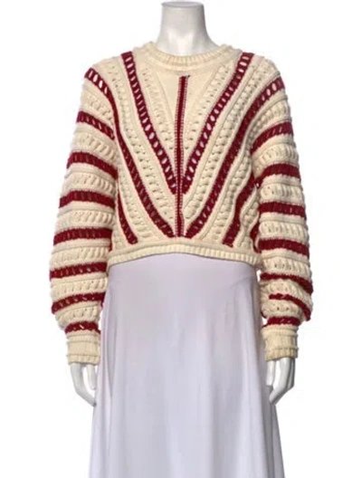 Pre-owned Ba&sh Striped Crew Neck Sweater In Neutrals