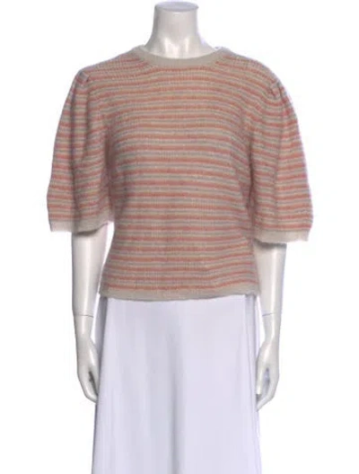 Pre-owned Ba&sh Striped Crew Neck Sweater In Pink