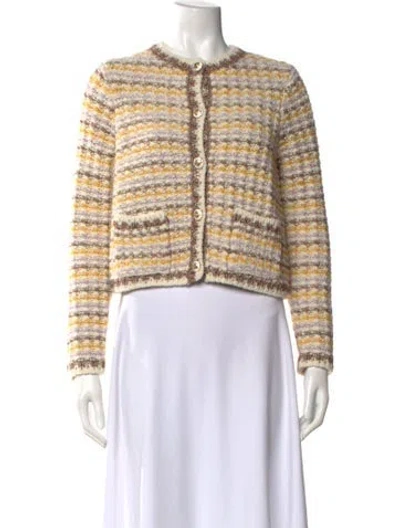 Pre-owned Ba&sh Striped Crew Neck Sweater In Pink