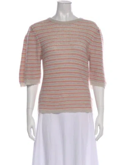 Pre-owned Ba&sh Striped Crew Neck Sweater In Pink