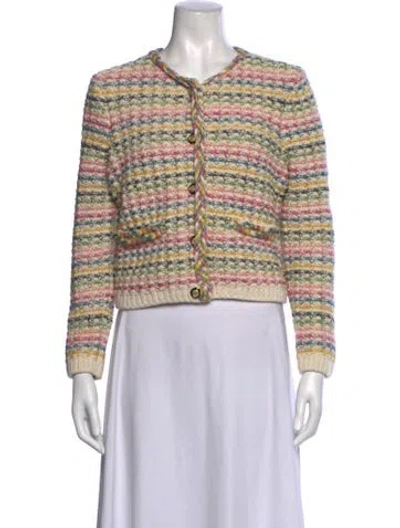 Pre-owned Ba&sh Striped Crew Neck Sweater In Pink