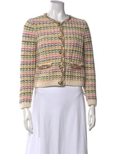 Pre-owned Ba&sh Striped Crew Neck Sweater In Pink