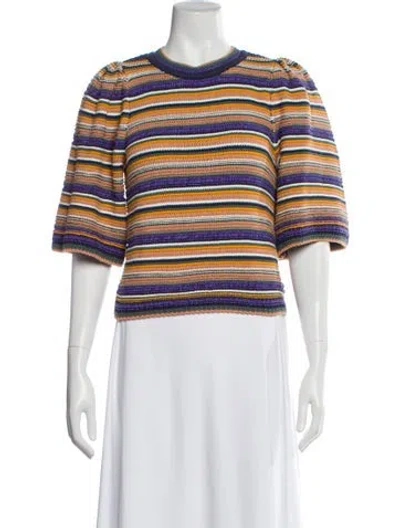 Pre-owned Ba&sh Striped Crew Neck Top In Multi