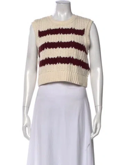 Pre-owned Ba&sh Striped Crew Neck Top In Neutral
