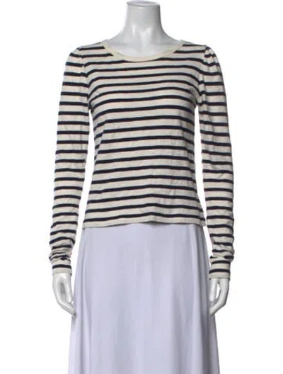 Pre-owned Ba&sh Striped Crew Neck Top In Neutrals