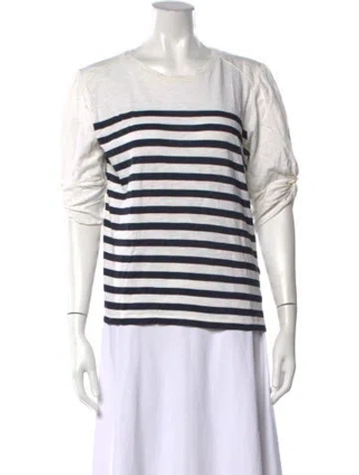 Pre-owned Ba&sh Striped Crew Neck T-shirt In Neutrals