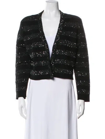 Pre-owned Ba&sh Striped Evening Jacket In Black