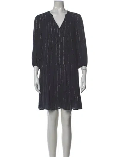 Pre-owned Ba&sh Striped Knee-length Dress In Gray