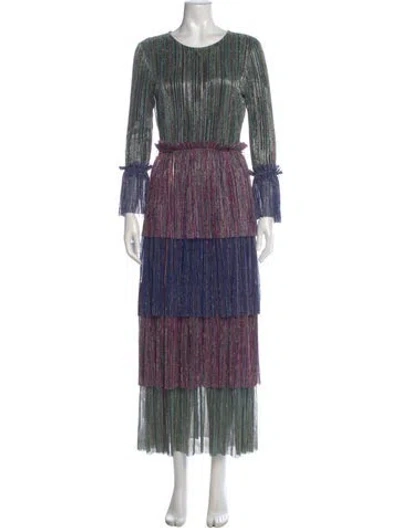 Pre-owned Ba&sh Striped Long Dress In Multi