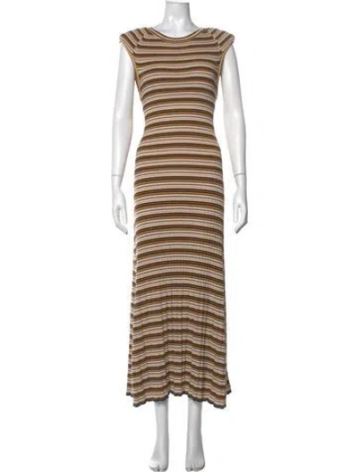 Pre-owned Ba&sh Striped Long Dress In Multicolor