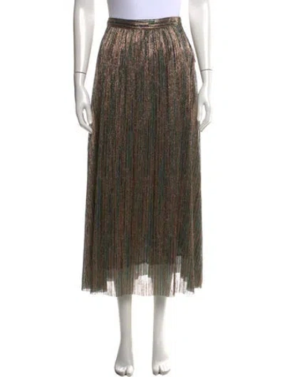 Pre-owned Ba&sh Striped Long Skirt In Gold/metallic