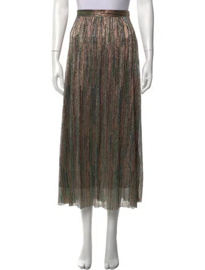 Pre-owned Ba&sh Striped Long Skirt In Gold/metallic