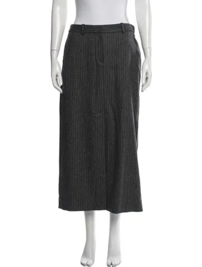 Pre-owned Ba&sh Striped Long Skirt W/ Tags In Gray