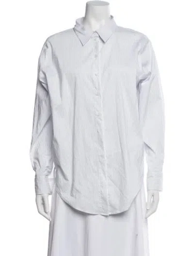 Pre-owned Ba&sh Striped Long Sleeve Top In White
