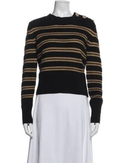 Pre-owned Ba&sh Striped Midi Length Dress In Black
