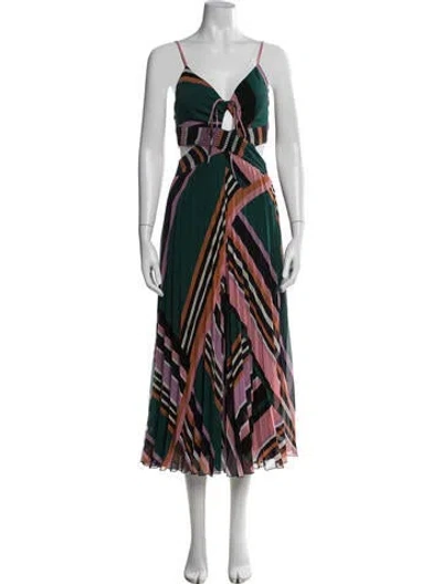 Pre-owned Ba&sh Striped Midi Length Dress In Blue