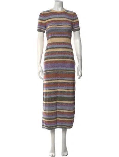 Pre-owned Ba&sh Striped Midi Length Dress In Multicolor