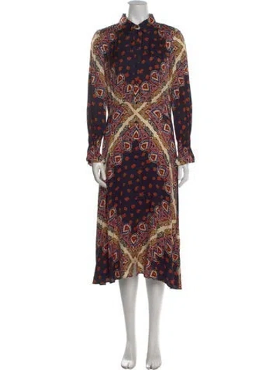 Pre-owned Ba&sh Striped Midi Length Dress In Red