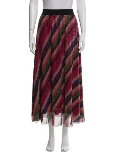 Pre-owned Ba&sh Striped Midi Length Skirt In Black