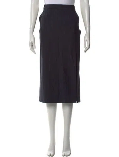 Pre-owned Ba&sh Striped Midi Length Skirt In Black