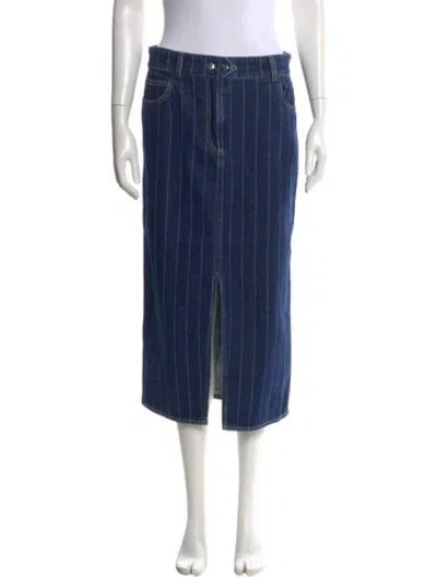 Pre-owned Ba&sh Striped Midi Length Skirt In Blue