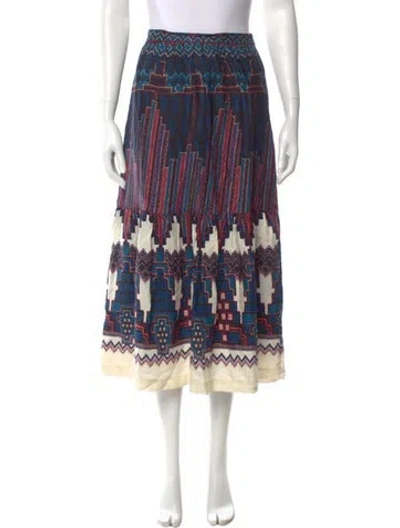 Pre-owned Ba&sh Striped Midi Length Skirt In Blue