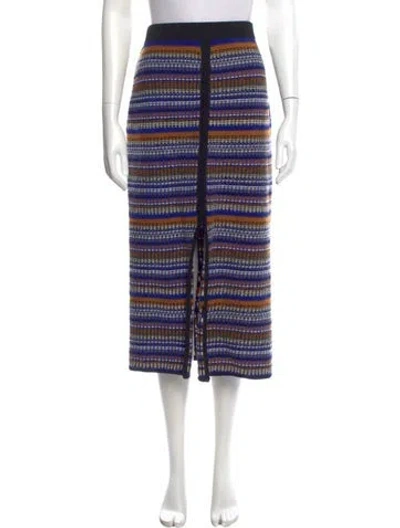 Pre-owned Ba&sh Striped Midi Length Skirt In Blue
