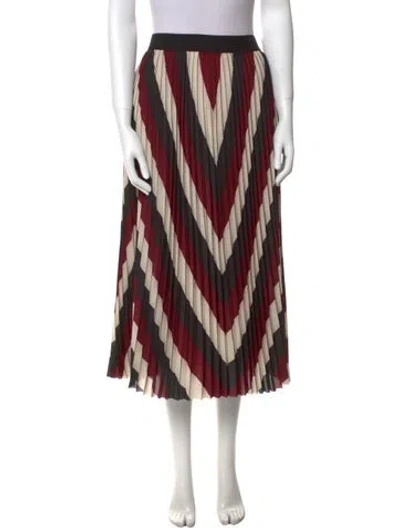 Pre-owned Ba&sh Striped Midi Length Skirt In Burgundy