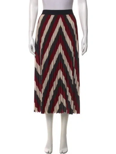 Pre-owned Ba&sh Striped Midi Length Skirt In Burgundy
