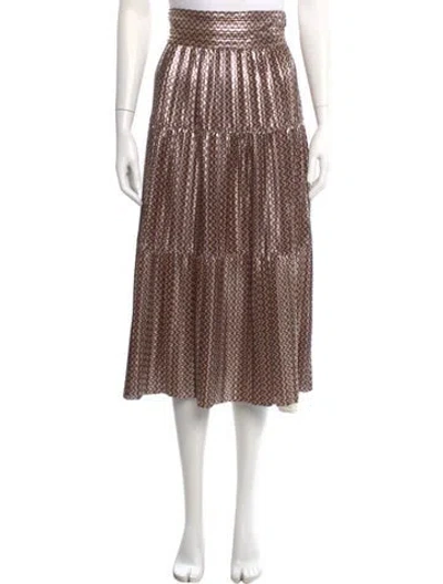 Pre-owned Ba&sh Striped Midi Length Skirt In Gold