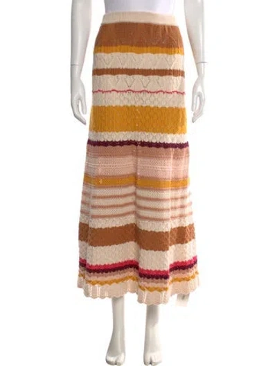 Pre-owned Ba&sh Striped Midi Length Skirt In Neutral