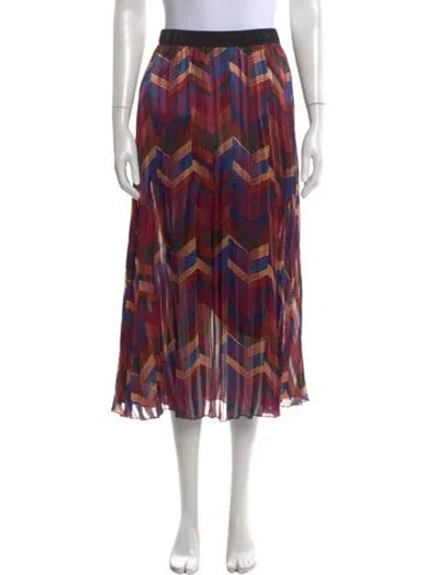 Pre-owned Ba&sh Striped Midi Length Skirt In Purple