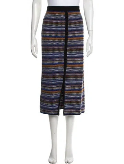 Pre-owned Ba&sh Striped Midi Length Skirt W/ Tags In Blue