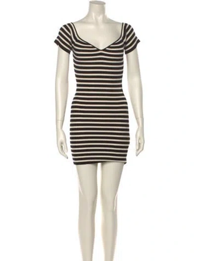 Pre-owned Ba&sh Striped Mini Dress In Black