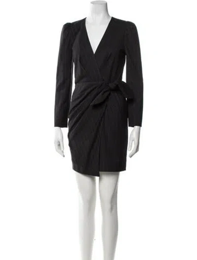 Pre-owned Ba&sh Striped Mini Dress In Black