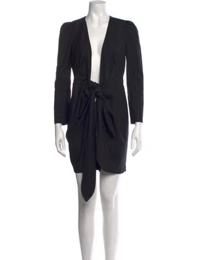Pre-owned Ba&sh Striped Mini Dress In Black