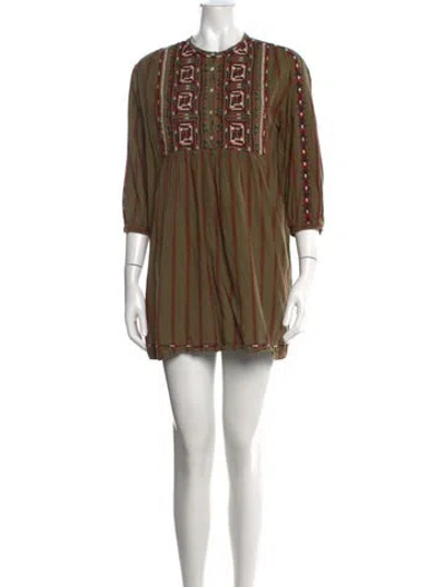 Pre-owned Ba&sh Striped Mini Dress In Green