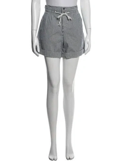 Pre-owned Ba&sh Striped Mini Shorts In White