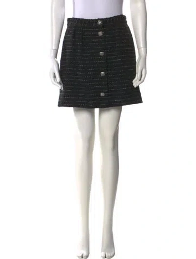 Pre-owned Ba&sh Striped Mini Skirt In Black