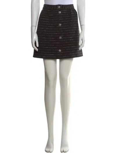 Pre-owned Ba&sh Striped Mini Skirt In Black