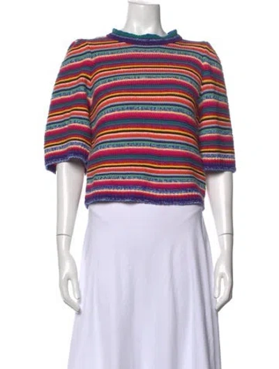 Pre-owned Ba&sh Striped Mock Neck Sweater W/ Tags In Multicolor