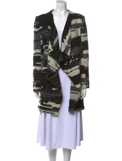 Pre-owned Ba&sh Striped Open Front Sweater In Multi