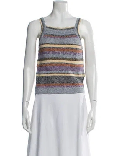 Pre-owned Ba&sh Striped Square Neckline Sweater W/ Tags In Multi