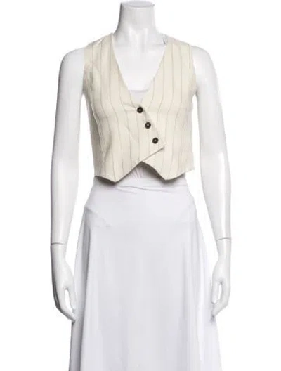 Pre-owned Ba&sh Striped Vest In Neutral