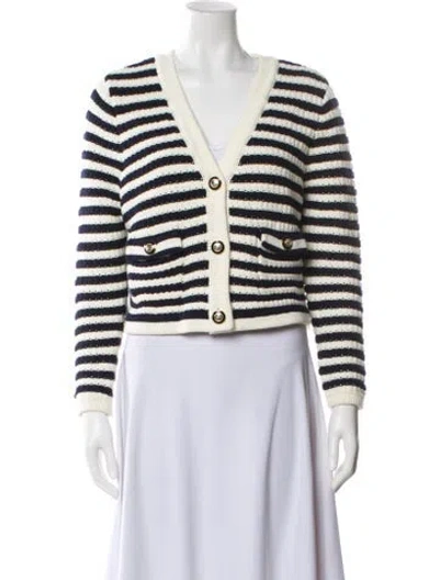 Pre-owned Ba&sh Striped V-neck Sweater