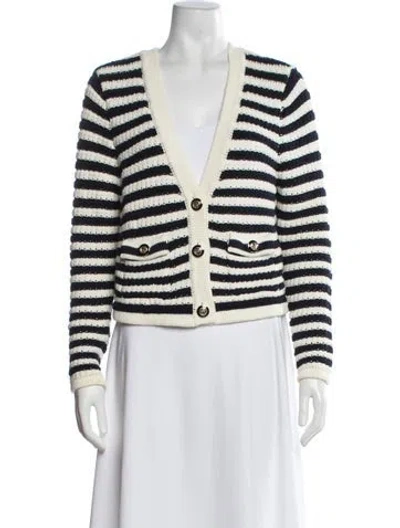 Pre-owned Ba&sh Striped V-neck Sweater