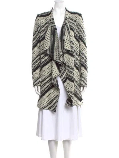 Pre-owned Ba&sh Striped V-neck Sweater In Black